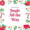 White And Pink Simple Merry Christmas Jingle All The Way Ready To Print