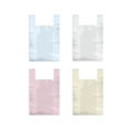 White Pink Yellow Blue Empty Disposable Plastic Shopping Bags Handles