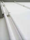 White pipe row for the cold water system