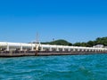 White Pipeline On Lake Michigan Pier