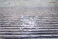 White pipes of underfloor heating systems, distributed in an individual family house on insulating foil. Royalty Free Stock Photo