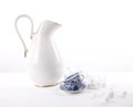 White pitcher with Delft blue cups Royalty Free Stock Photo