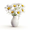 Photorealistic Daisy Bouquet In Modern Ceramic Vase