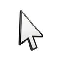 White pixelated computer mouse cursor pointer isolated on a transparent background Royalty Free Stock Photo
