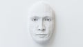 White pixelated face recognition 3D rendering illustration