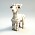 Pixel Goat: Lifelike Voxel Art In Off White - 32k Uhd Renderings