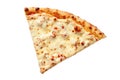 White Pizza Piece On White Background Directly Above View