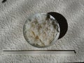 white plain cooked rice in white bowl and chopsticks on table top lay view Royalty Free Stock Photo