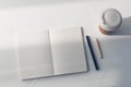 White plain diary or blank journal for writing memo, note and message Royalty Free Stock Photo