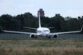 White plane in Berlin Tegel Airport, TXL Royalty Free Stock Photo