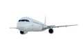 White plane flying. airplane airbus a321 isolate on white background