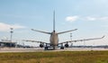 White plane on the platform Royalty Free Stock Photo