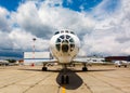 White plane on the platform Royalty Free Stock Photo