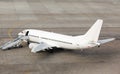 White plane on the platform Royalty Free Stock Photo