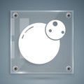 White Planet icon isolated on grey background. Square glass panels. Vector Royalty Free Stock Photo