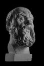 White plaster bust, sculptural portrait of Socrates