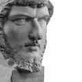 White plaster bust, sculptural portrait of Lucius Verus