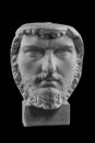 White plaster bust, sculptural portrait of Lucius Verus