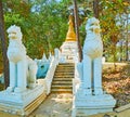 The white shrine of Shwethalyaung Buddha Temple, Bago, Myanmar Royalty Free Stock Photo