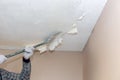 White plaster wall pattern for texture popcorn ceiling removet