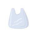 White plastic bag flat vector illustration isolated
