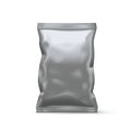 White Plastic Bag For Snack. Foil Packaging