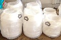 White plastic barrels for food preservation Royalty Free Stock Photo