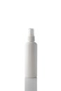 White plastic bottle antiseptic agent spray isolated on a clean white background, with reflection Royalty Free Stock Photo