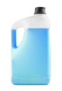 White plastic bottle with blue liquid and a black cap Royalty Free Stock Photo