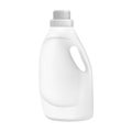 White plastic bottle detergent mockup, realistic style