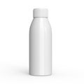 White plastic bottle of milk mockup. pharmacy or cosmetic template.