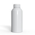 White plastic bottle mockup. Pharmacy, chemistry or cosmetic template. Pills flask