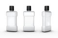 White plastic bottle with white blank label, clipping path included Royalty Free Stock Photo