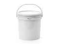 White plastic bucket with handle isolated on white background Royalty Free Stock Photo