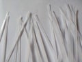 White plastic cable ties isolated on a white background Royalty Free Stock Photo