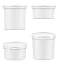 white plastic container for ice cream or dessert vector illustration