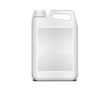 White plastic container. Liquid laundry detergent with lid. Plastic white canister