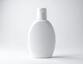 White Plastic Cosmetic Bottle Mockup Against Clean Background in Studio Light Royalty Free Stock Photo