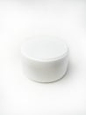 White Plastic Cream Jar. Face Cosmetic Container. Bottle for Body Creme or Lotion