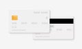 White Plastic Credit Card Mockup Design. Template of Front and Back Plastic Bank Card. Mock Up of Debit Bank Card with Royalty Free Stock Photo