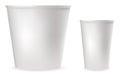 White plastic cups for food, cold and hot drinks Royalty Free Stock Photo