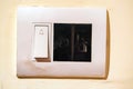 White plastic door bell in hotel Royalty Free Stock Photo