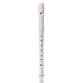 White plastic flute. Studio shot isolated on white Royalty Free Stock Photo