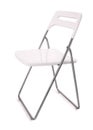 White plastic folding chair