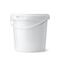 White plastic food bucket