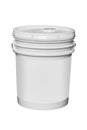 White plastic 5 gallon bucket, isolated