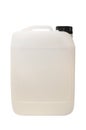 White plastic gallon, jerry can isolated on a white background. Clipping path