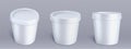 White plastic ice cream bucket container mockup Royalty Free Stock Photo