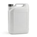 White plastic jerry can isolated on white background Royalty Free Stock Photo