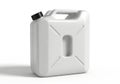 A white plastic jerrycan with a black cap isolated on white background Royalty Free Stock Photo